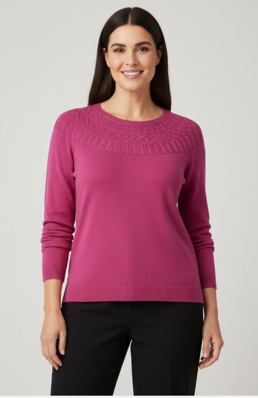 TALBOTS WOMENS PLUS 2XLARGE FINE KNIT CASHMERE BLEND PULLOVER SWEATER PINK